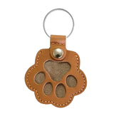 Dog Cat Paw Shaped Keychain Cute Cat Hair Storage Holder for Pet Lovers Gift light brown