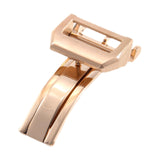 Maxbell Folding Clasp Rust Proof 18mm Butterfly Watch Buckle for Rubber Bracelet Men Light brown