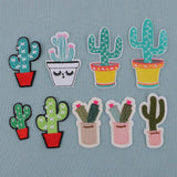 Maxbell 9 Pieces Mixed Embroidered Cactuses Patches Iron Sew on Patches Sewing Applique Clothing Decoration - Aladdin Shoppers