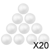 Maxbell 20x10pcs White Christmas Modelling Craft Polystyrene Foam Ball Sphere  6cm