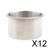 Maxbell 12xStainless Steel Recessed Cup Drink Holder for Marine Boat RV Camper 90x55mm