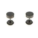Maxbell Punk 8mm Stainless Steel Carbon Fiber Fake Cheater Ear Plugs Earrings Black