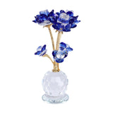 Maxbell Lotus Flower Figurine Centerpiece Collection for Cabinet Shelves Living Room Blue