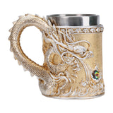 Maxbell Beer Mug Embossed with Handle Drinkware Drinking Mug for Travel Office Party gold