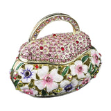 Maxbell Small Trinket Box Ornament Rings Holder for Tabletop Collectible Centerpieces pink