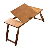 Maxbell Folding Table Rectanglar Laptop Lap Table for Bedroom Small Space and Living Room Brown Large