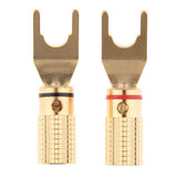 2Pieces Copper Speaker Banana Spade Plug Screw Type Gold Plated Connector - Aladdin Shoppers