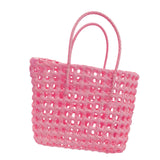 Maxbell Womens Woven Handbag Lightweight Top Handle Bag for Dating Holiday Commuting Pink