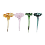 Maxbell Mini Glass Flower Ornament Artificial Flower for Spring Indoor Office Green Lotus Leaf
