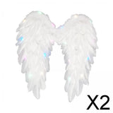 Maxbell 2xAngel Wings White Dress up Fairy Wings for Fashion Show Holidays Photo Props 45cmx45cm