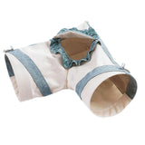 Maxbell Hamster Hideout Portable Habitat Guinea Pig Tunnel for Small Pets Ferret Rat L Blue