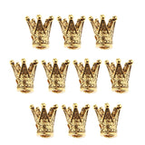 Maxbell 20 Pcs Crown Shaped Spacer Loose Beads Jewelry Charms Connector Gold& Silver