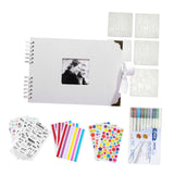 Maxbell Scrapbook Album Supplies Multifunctional for Wedding Anniversary Baby Shower White