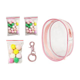 Maxbell Clear Figure Display Bag Portable Mini Doll Storage Bag for Mini Figure Doll peach pink