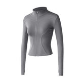 Maxbell Workout Jacket Women Lightweight Yoga Crop Tops Breathable Trendy Activewear 2XL Gray