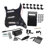 Maxbell DIY Electric Guitar Kits Portable Retro Multifunction Backplate Accesssories black B