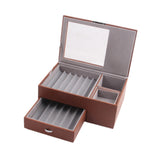 Maxbell 2 Layer Pen Display Case Desk Storage Box for Office Supplies Office Counter Brown