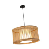 Maxbell Bamboo Woven Pendant Lamp Rustic Weave Ceiling Light for Kitchen Porch Hotel Style H