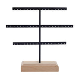 Maxbell Earrings Organizer Stable Wooden Base Jewelry Storage Rack Hanging Organizer Black