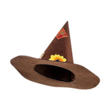 Maxbell Halloween Scarecrow Hat Novelty Scarecrow Witch Hat for Festival Fancy Dress Khaki with Flower
