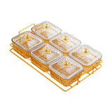 Maxbell Fruit Plate with Lid Removable Serving Dishes for Candy Veggies Party Supply Amber