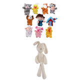 Maxbell Old MacDonald Farm Animals Finger Puppets 10pcs+Kids Baby Plush Toys Bunny