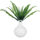 Maxbell 3 Bunch Artificial Green Boston Fern Plastic Grass Leaves Plant for Home Wedding Arrangement Decoration Size L