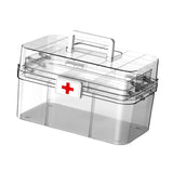 Maxbell Medical Storage Box Clear Dustproof Family Medical Storage Organizer Bin 32.2cmx21cmx17.9cm