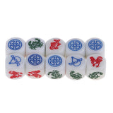 10Pcs Acrylic 6 Sided D6 Dice Animals & Coin Die Cubes Toy for Kids Children - Aladdin Shoppers