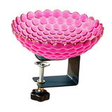 Maxbell Deck Mounted Bird Bath Decor Balcony Railing Birdbath for Yard Patio Outdoor Fuchsia