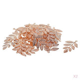 Maxbell 60Pcs/lot Large Filigree Leaf Branches Jewelry Making Findings Rose Gold