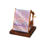Maxbell 2025 Desk Calendar Hand Cranked Mechanical Calendar for Office New Year Home violet
