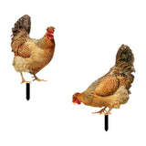Maxbell Hen Shape Garden Stakes Decoration Acrylic Figurine for Garden Porch Pathway Style A and B