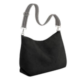 Maxbell Corduroy Tote Bag Zipper Closure Trendy Crossbody for Work Shopping Everyday Black