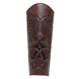 Maxbell 3xMedieval Bracers Adult PU Leather Gauntlet Wristband for Cosplay Accessories Coffee Color 1pcs