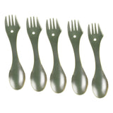 Maxbell 5 Piece 3 in 1 Outdoor Picnic Spork Spoon Fork Cutlery Utensil Camping Tool