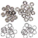 Maxbell 32x50 Sets 7/16 Inch Open Ring No Sew Snaps Fasteners Silver