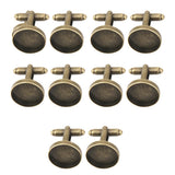 Maxbell 20 Pieces Round Blank Settings Base Pad Cufflinks Findings Making