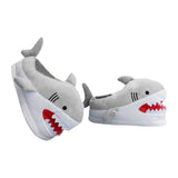 Maxbell Shark Slippers Winter Cartoon Indoor Shoes Keep Warm Anti Slip Kids Slippers Gray