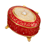 Maxbell Metal Jewelry Box Trendy Desk Trinket Organizer for Pendants Earrings Charms Red