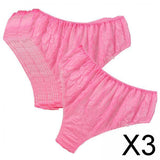 Maxbell 3xDisposable Briefs Non Woven Fabric Mid Waist Design for SPA Massage Pregnant Pink