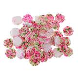 Maxbell 50Pcs DIY Resin Flower Flatback Scrapbooking for Phone Craft Applique pink and green - Aladdin Shoppers