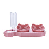 Maxbell Triple Cats Bowls Feeder Small Medium Large Cat Dog Feeding Dishes Pink Red