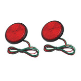 Maxbell Maxbell 2 Pieces Round Reflector 6mm Nuts LED Rear Tail Brake Stop Light Red Lens