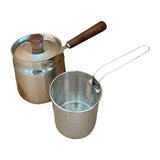 Maxbell Oil Strainer Pot and Lid Stainless Steel Frying Pot for Camping Frying Party with Basket