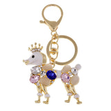 Maxbell Fashion Acrylic Rhinestone Crown Royal Dog Pendant Handbag Key Chain Decors