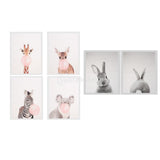 Maxbell 6 Panels Canvas Oil Paintings Wall Decor Cute Animal Art Pictures
