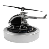 Solar Car Air Freshener Car Perfume Diffuser Helicopter Model for Car Home Silver