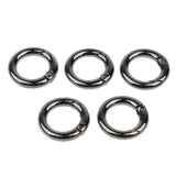 Maxbell 5 Pieces Zinc Alloy Round Spring Buckles Snap Hook Keychain Clip Black 10mm - Aladdin Shoppers