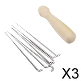 Maxbell 3xSet 7pcs Felting Needles with Wood Handle Wool Felt Tool Felting Starter Kit